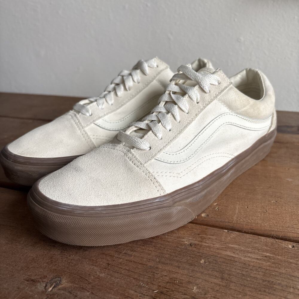 Vans Cream Suede & Canvas Old Skool with Brown Gum Sole